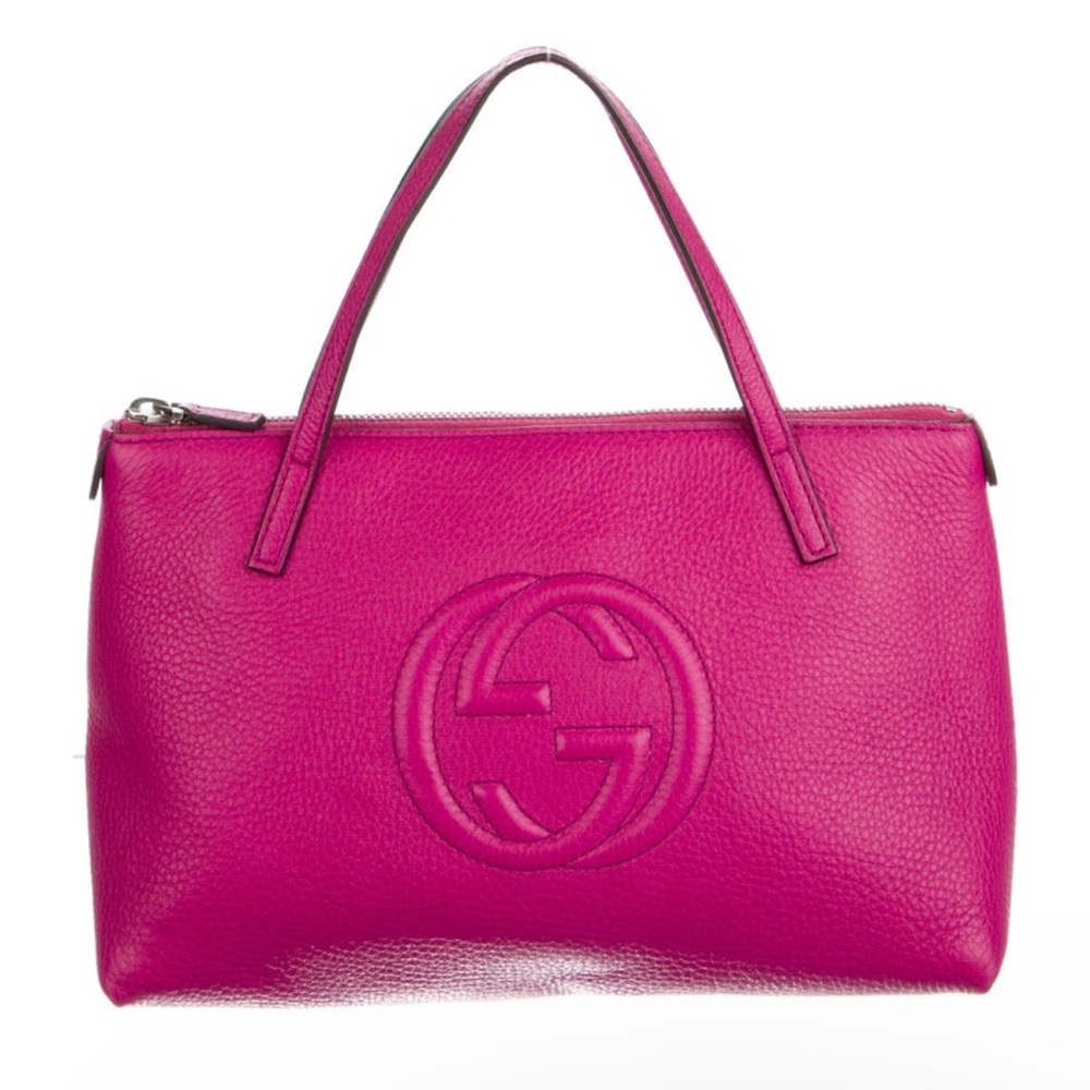 Gucci Pink Leather Tote Bag